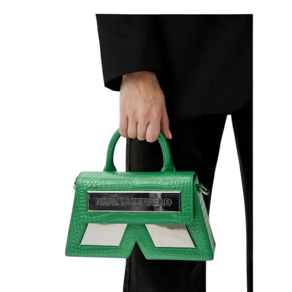 Karl Lagerfeld Handbags - KARL LAGERFELD Green Croc-Embossed Top Handle / Crossbody NWOT